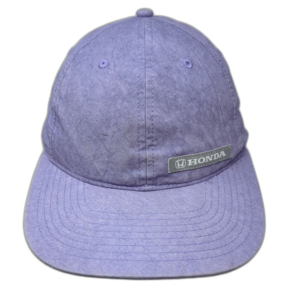 Honda Baseball Cap Purple One Size Strapback Logo Patch Textured Cotton Hat